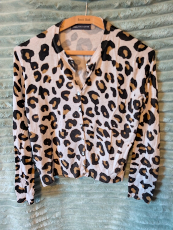 M&S COLLECTION Sweaters - Leopard-Print Button Cardigan - Beige/Black/Brown
